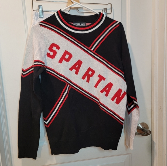 Saturday Night Live Spartan Cheerleader Costume Cosplay Dress Up Sweater & Pants - Picture 2 of 9